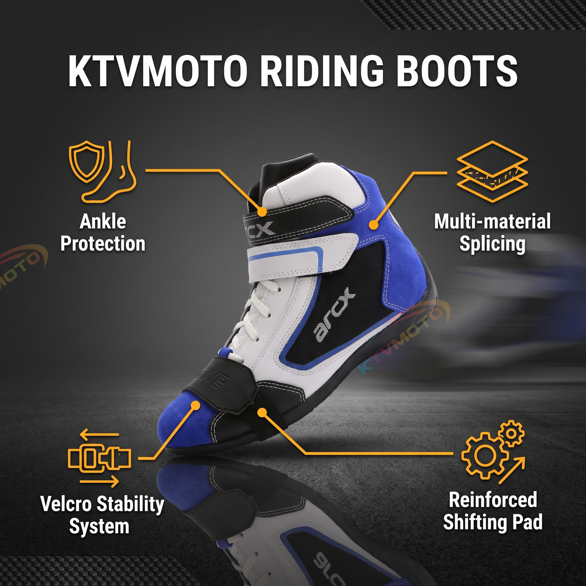 Motorcycle leather riding boots-K167