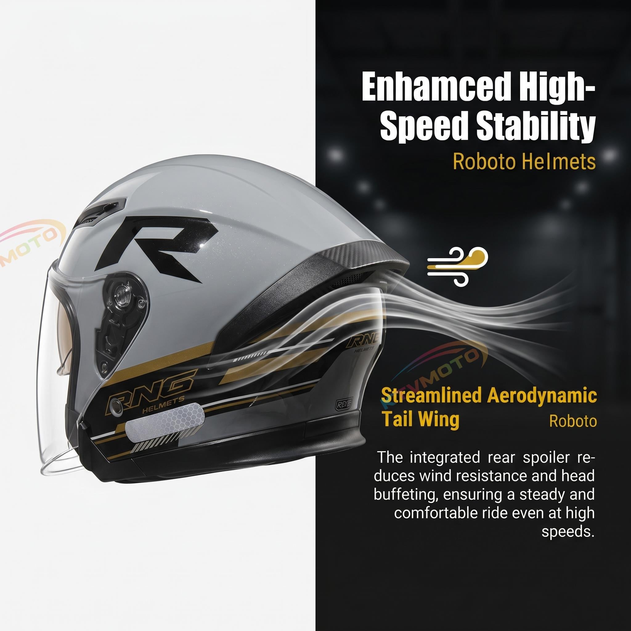 Dual-lens open-face motorcycle helmet-I78