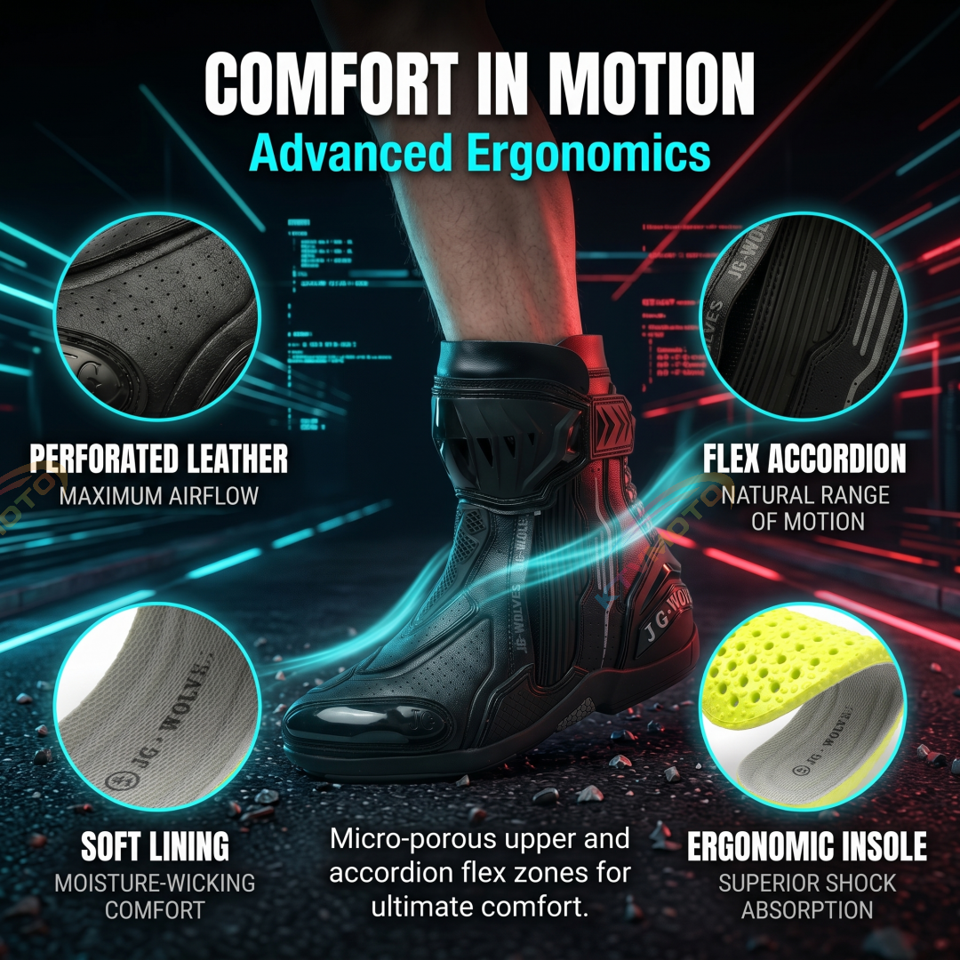 Abrasion-resistant motorcycle riding boots for canyon carving-K104
