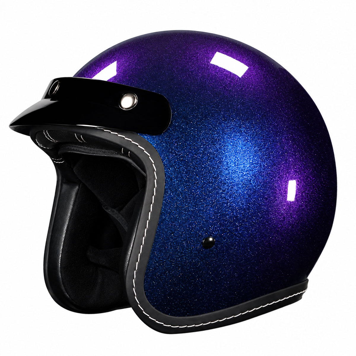 KTVMOTO Retro Open Face Motorcycle Helmet with Sun Visor for Cruiser Riders-I242