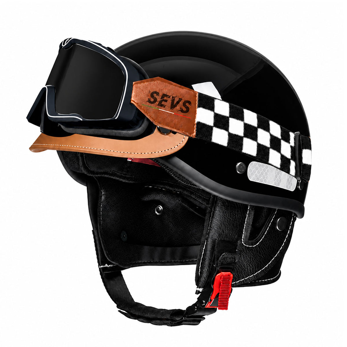 Retro cruiser half helmet with earmuffs- I16