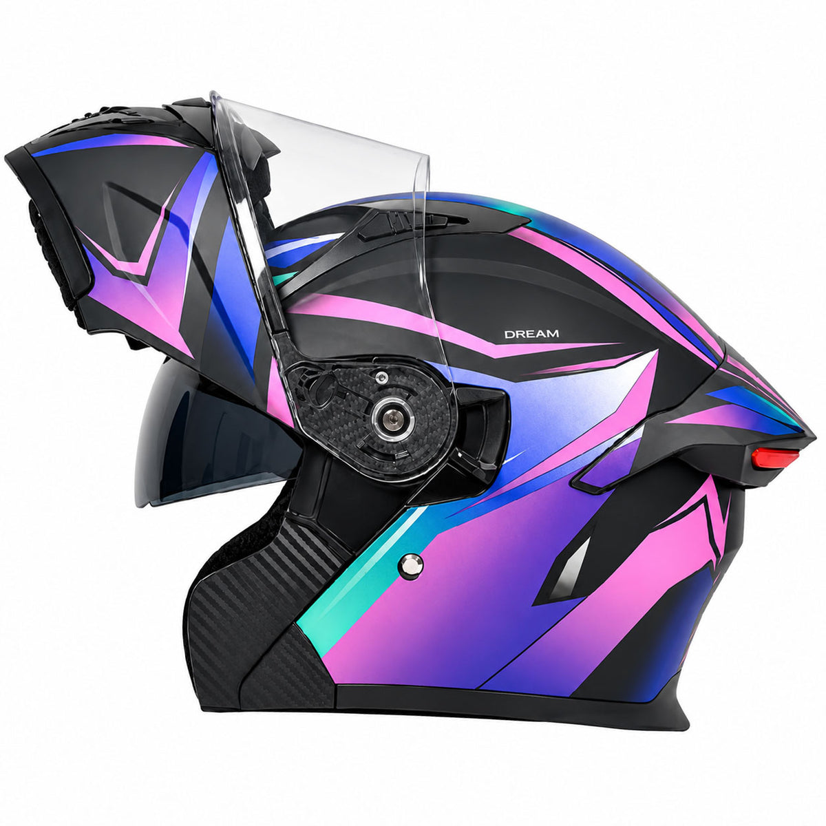 Cyberpunk Neon-Patterned Modular Motorcycle Helmet-I85