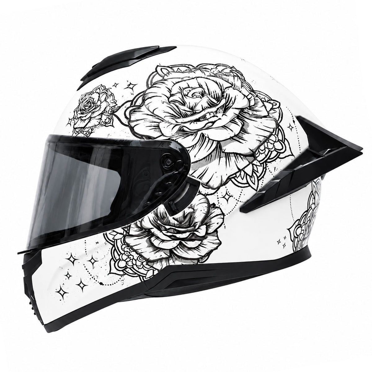Premium dark tea-tinted dual-visor motorcycle helmet-I195
