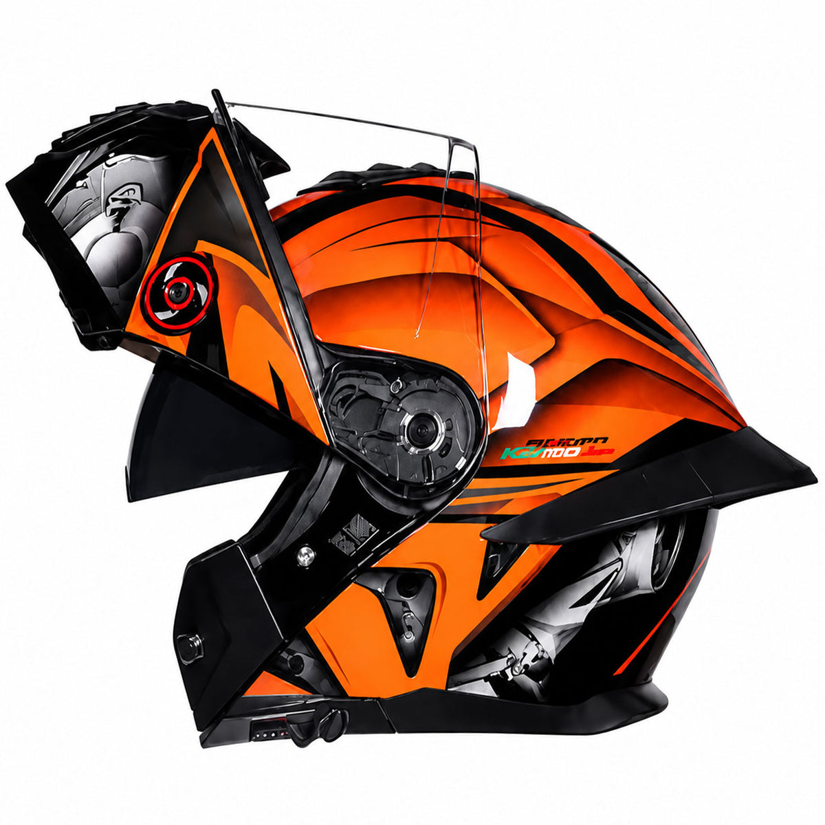 DOT Motorcycle Flip-Up Helmet with Double Mirrors-I180