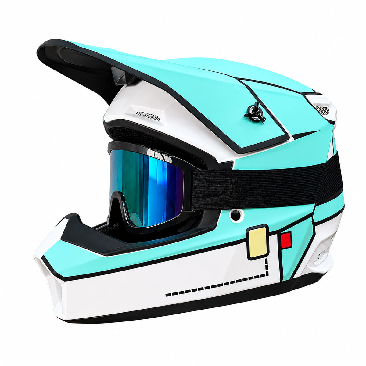 Off-road motorcycle helmet with detachable goggles-I170