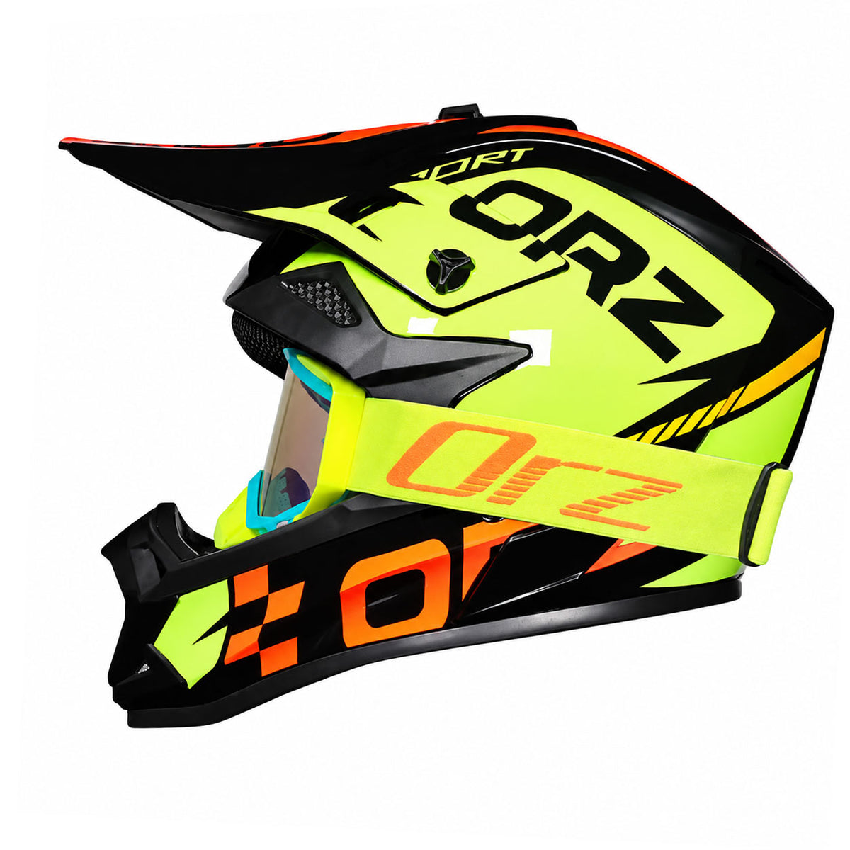 KTVMOTO Motocross helmet with lake-blue goggle frame-I223