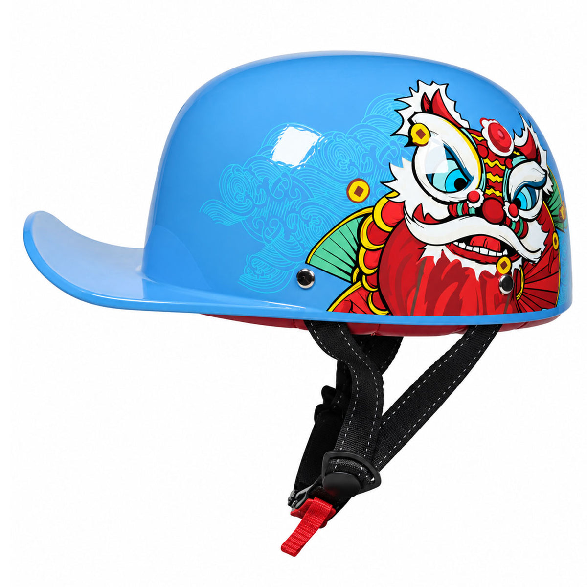 KTVMOTO Retro Half Face Motorcycle Helmet with Long Sun Visor-I248