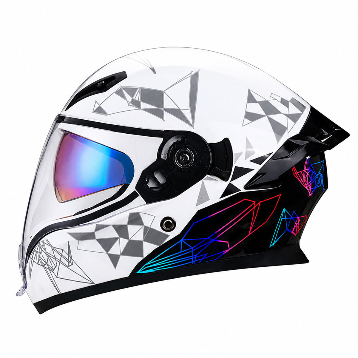 Double-lens pattern full-face motorcycle helmet-I82
