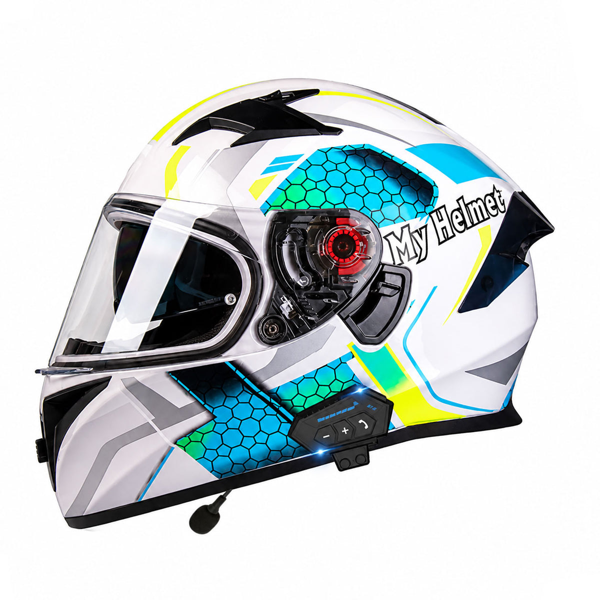Artistic skull-painted full-face modular motorcycle helmet-I93