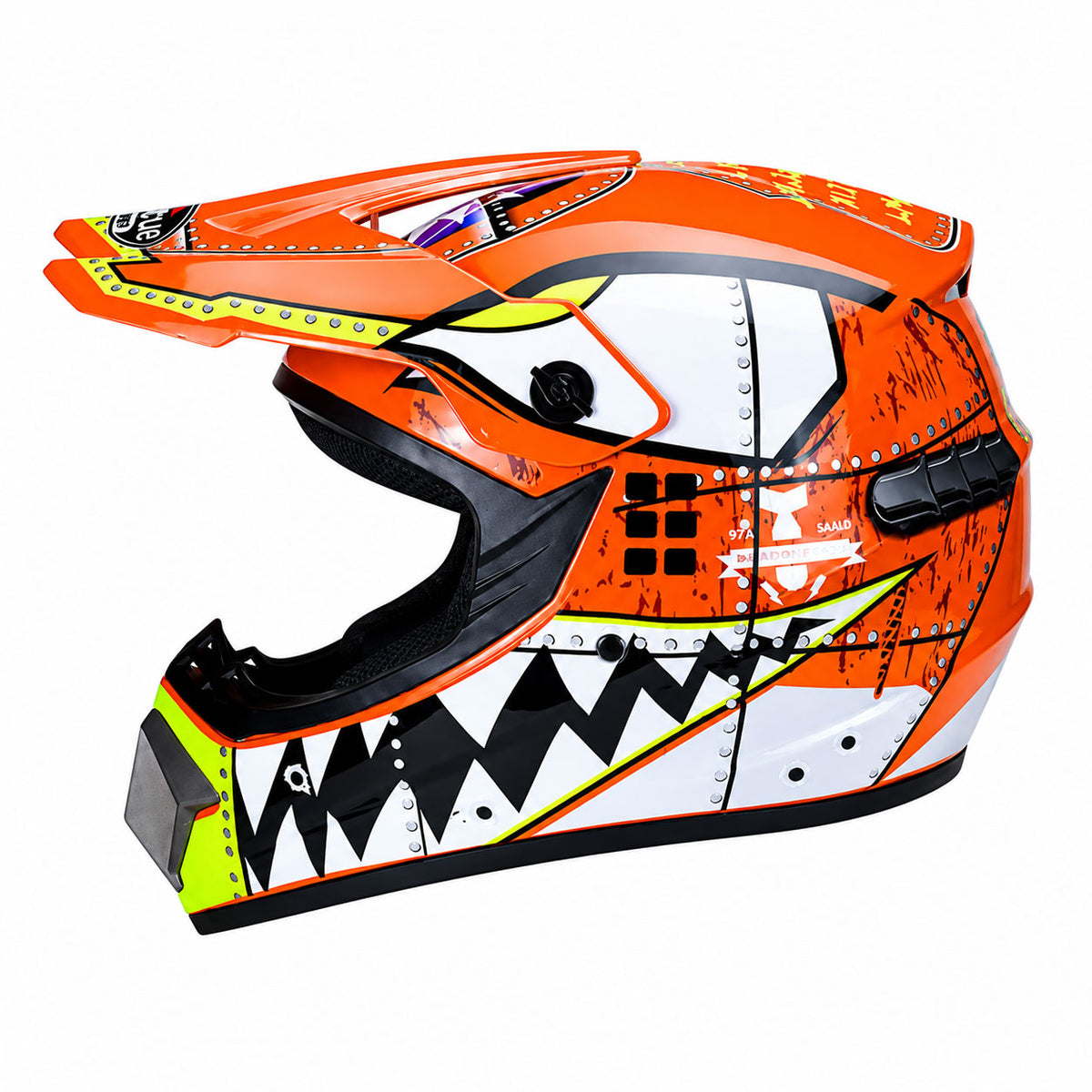 KTVMOTO Graphic Motocross Helmet with Peak Visor for Dirt Bike Riding-I233