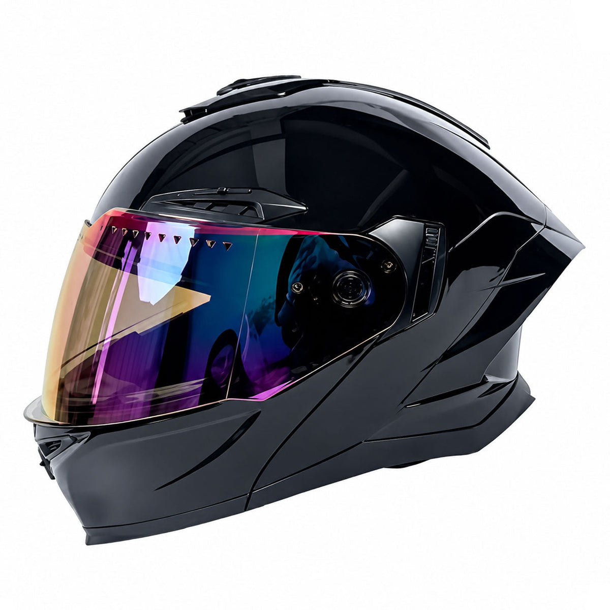 Modular motorcycle helmet with dual flip-up visor (DOT) approved-I66
